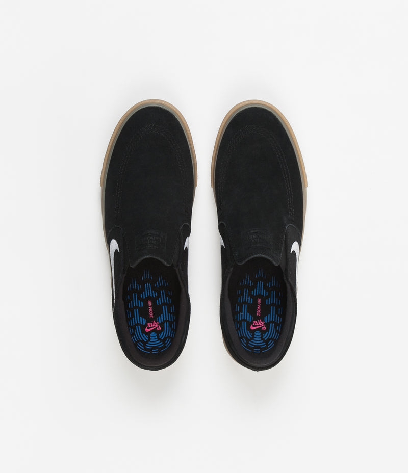 Nike SB Janoski Slip On Remastered Shoes - Black / White - Black - Gum | Flatspot