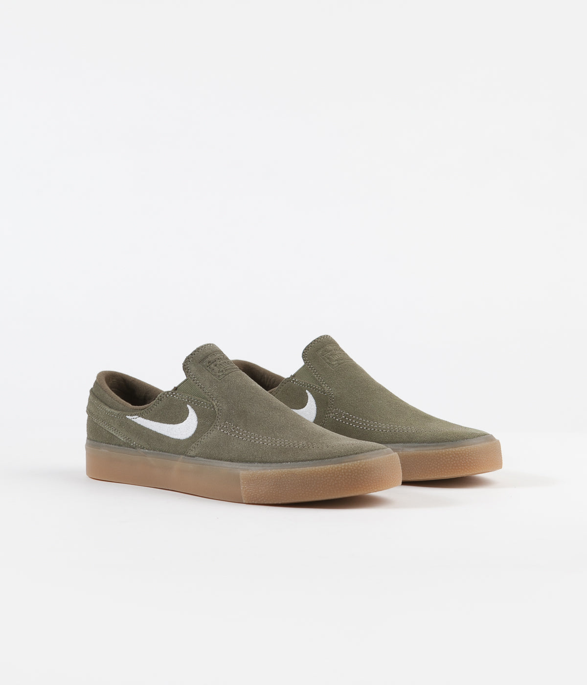 Nike SB Janoski Slip On Remastered Shoes - Medium Olive / White - Medi ...