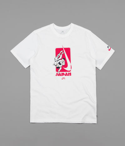 Nike SB Karate T-Shirt in White and Rush Pink