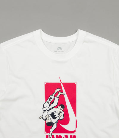 Nike SB Karate T-Shirt in White and Rush Pink