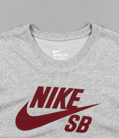 Nike SB Logo T-Shirt - Dark Grey Heather / Dark Grey Heather / Team Red