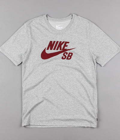Nike SB Logo T-Shirt - Dark Grey Heather / Dark Grey Heather / Team Red