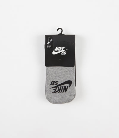 Nike SB No Show Skateboarding Socks - Dark Grey Heather / Black