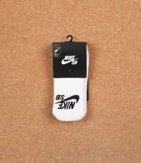 Nike SB No Show Skateboarding Socks - White / Black