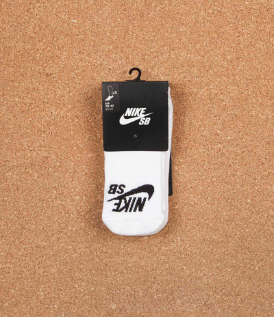 Nike SB No Show Skateboarding Socks - White / Black