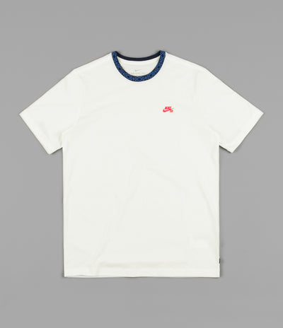 Nike SB Nordic Rib T-Shirt - Sail / Obsidian / Bright Crimson
