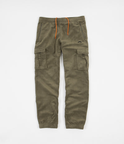 Nike SB Fleece Cargo Pants - Medium Olive / Electro Orange / Black