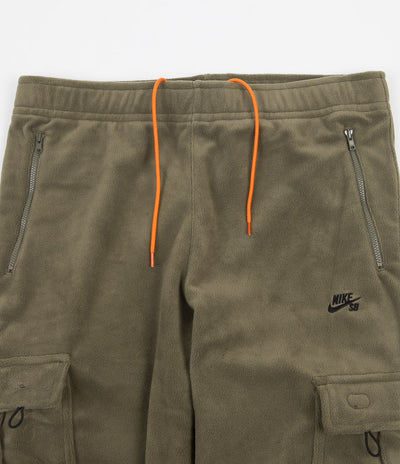 Nike SB Fleece Cargo Pants - Medium Olive / Electro Orange / Black