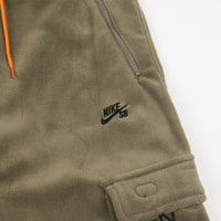 Nike SB Fleece Cargo Pants - Medium Olive / Electro Orange / Black thumbnail