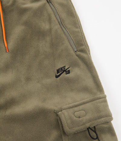 Nike SB Fleece Cargo Pants - Medium Olive / Electro Orange / Black