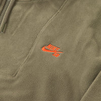 Nike SB Fleece Hoodie - Medium Olive / Medium Olive / Electro Orange thumbnail