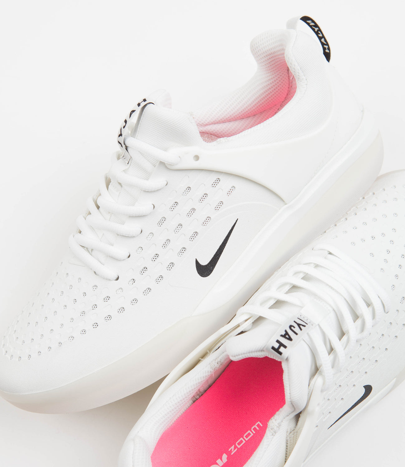 Nike SB Nyjah 3 Shoes - White / Black - Summit White - Hyper Pink | Flatspot