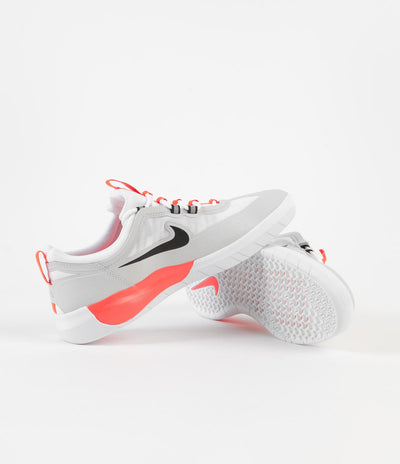 Nike SB Nyjah Free 2 Shoes - Neutral Grey / Black - White - Bright Crimson