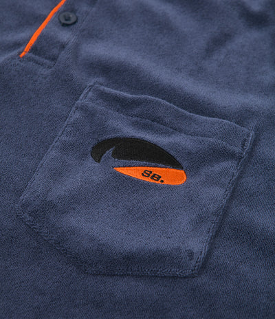 Nike SB On Deck Terry Polo Shirt - Midnight Navy / Team Orange