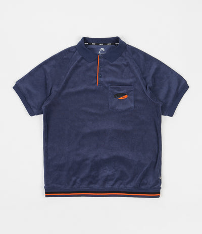 Nike SB On Deck Terry Polo Shirt - Midnight Navy / Team Orange