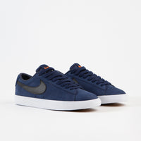 Nike SB Orange Label Blazer Low GT Shoes - Midnight Navy / Black - Midnight Navy thumbnail