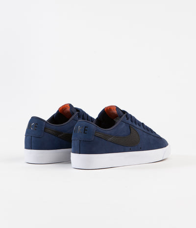 Nike SB Orange Label Blazer Low GT Shoes - Midnight Navy / Black - Midnight Navy