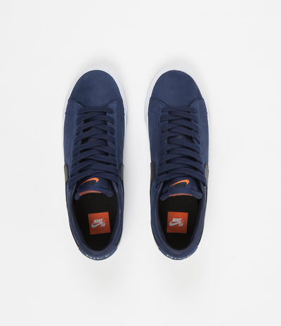 Nike SB Orange Label Blazer Low GT Shoes - Midnight Navy / Black - Midnight Navy