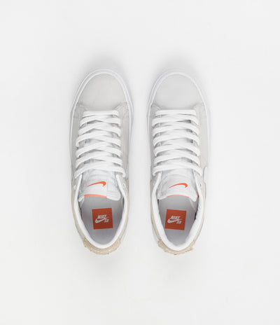 Nike SB Orange Label Blazer Low Pro GT Shoes - White / White - White - Summit White