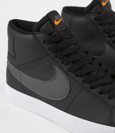 Nike SB Orange Label Blazer Mid Shoes - Black / Dark Grey - Black - White
