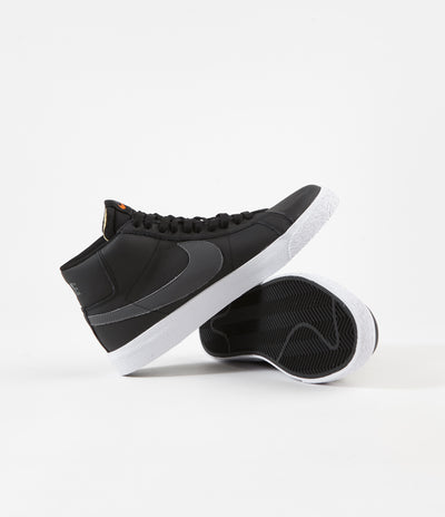 Nike SB Orange Label Blazer Mid Shoes - Black / Dark Grey - Black - White