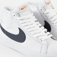 Nike SB Orange Label Blazer Mid Shoes - White / Navy - White - Safety Orange thumbnail