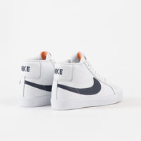 Nike SB Orange Label Blazer Mid Shoes - White / Navy - White - Safety Orange thumbnail
