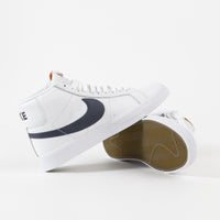 Nike SB Orange Label Blazer Mid Shoes - White / Navy - White - Safety Orange thumbnail