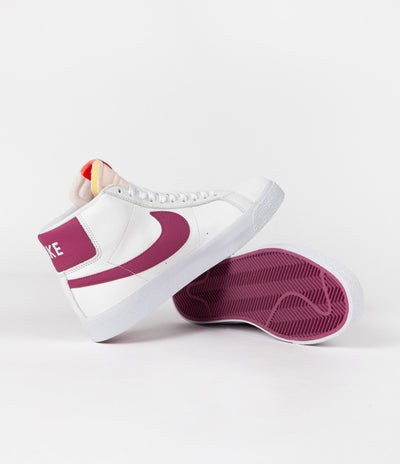 Nike SB Orange Label Blazer Mid Shoes - White / Sweet Beet - White - Sweet Beet