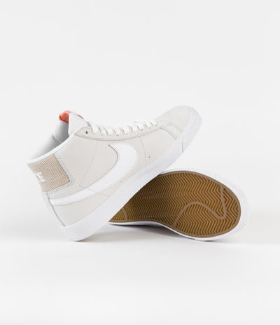 Nike SB Orange Label Blazer Mid Shoes - White / White - White - Summit White