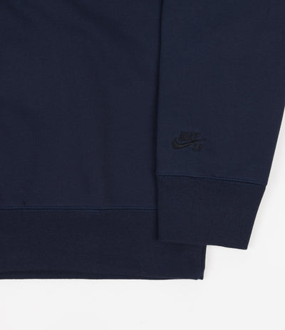 Nike SB Orange Label Crewneck Sweatshirt - Midnight Navy / Dark Obsidian