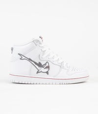 Nike SB Orange Label Dunk High Pro 'Oski' Shoes in White and Cool Grey and White - White