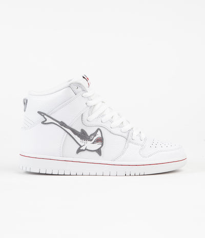 Nike SB Orange Label Dunk High Pro 'Oski' Shoes in White and Cool Grey and White - White