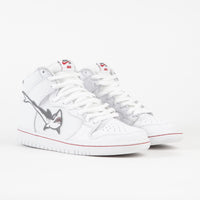 Nike SB Orange Label Dunk High Pro 'Oski' Shoes in White and Cool Grey and White - White thumbnail