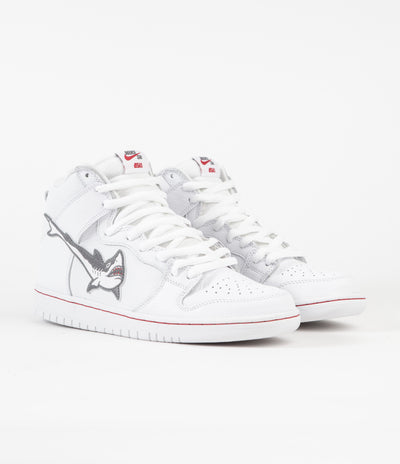 Nike SB Orange Label Dunk High Pro 'Oski' Shoes in White and Cool Grey and White - White