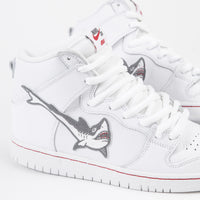 Nike SB Orange Label Dunk High Pro 'Oski' Shoes in White and Cool Grey and White - White thumbnail