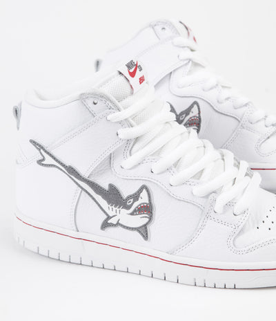 Nike SB Orange Label Dunk High Pro 'Oski' Shoes in White and Cool Grey and White - White