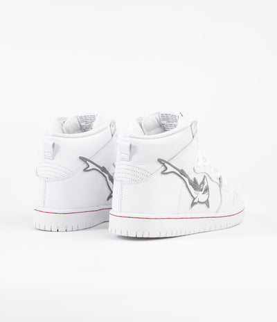 Nike SB Orange Label Dunk High Pro 'Oski' Shoes in White and Cool Grey and White - White