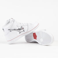 Nike SB Orange Label Dunk High Pro 'Oski' Shoes in White and Cool Grey and White - White thumbnail