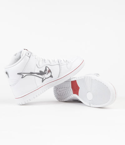 Nike SB Orange Label Dunk High Pro 'Oski' Shoes in White and Cool Grey and White - White