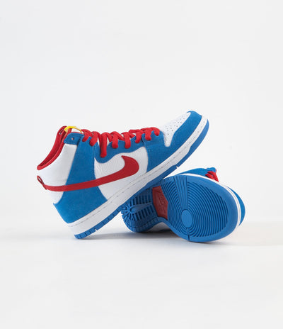Nike SB Orange Label Dunk High Pro Shoes - Light Photo Blue / University Red