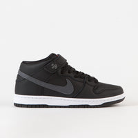 Nike SB Orange Label Dunk Mid Pro Shoes - Black / Dark Grey - Black - White thumbnail