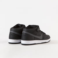 Nike SB Orange Label Dunk Mid Pro Shoes - Black / Dark Grey - Black - White thumbnail