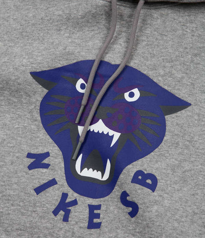 Nike SB Panther Hoodie - Dark Grey Heather / Deep Royal Blue / White