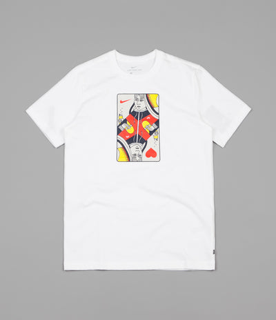 Nike SB Queen Card T-Shirt - White / Habanero Red