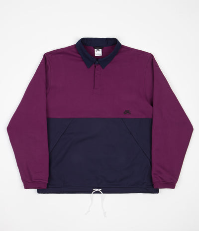 Nike SB Rugby Pullover Jacket in Sangria and Obsidian / Obsidian / Black