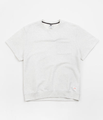 Nike SB Skate Short Sleeve Crewneck Sweatshirt - Birch Heather / Light Madder Root