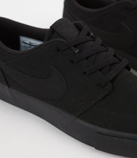Nike SB Solarsoft Portmore II Canvas Shoes Black Black Flatspot