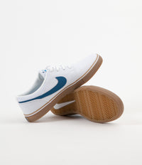 Nike SB Solarsoft Portmore II Canvas Shoes - White Blue - |