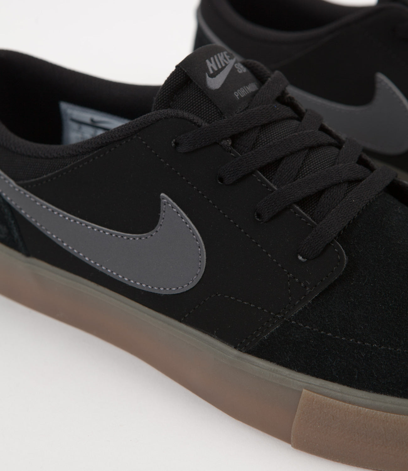 Nike SB Solarsoft Portmore II Shoes Black Dark Grey Gum Light Br Flatspot